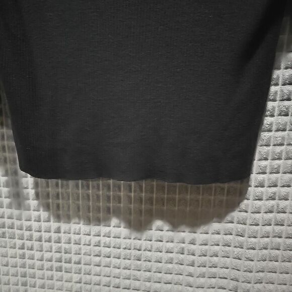 SOFT Black Silk Ribbed Sweater Top Lg 3/4 Sleeve Lightweight Stretch Capsule 90s - Picture 7 of 9